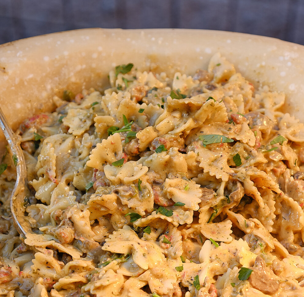 Pasta in a parmesan wheel